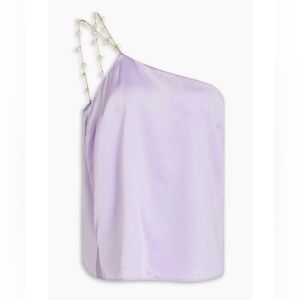 Cami NYC Tilda one-shoulder silk-blend satin top • NWT